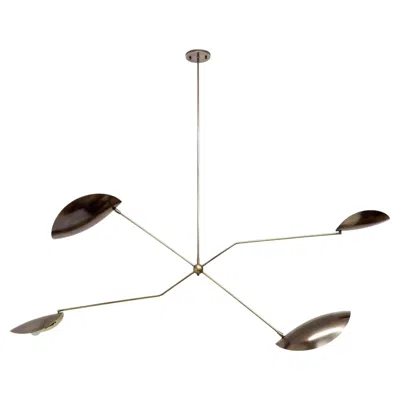 Pre-owned Gallery L7 Handcrafted Aged Brass Chandelier 'calder' By  In Clear