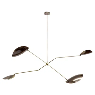 Pre-owned Gallery L7 Handcrafted "calder" Aged Brass Chandelier By  In Transparent