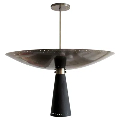 Pre-owned Gallery L7 Handcrafted Calice-24r Brass Pendant Light By  In Black
