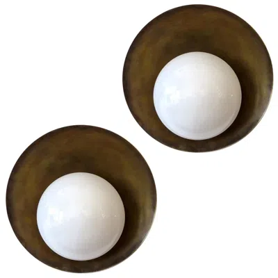 Pre-owned Gallery L7 Handcrafted Concha Wall Lights By  In Brown