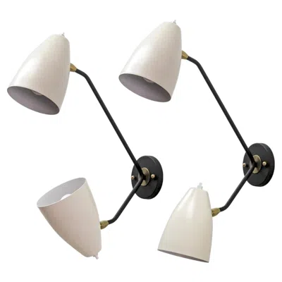 Pre-owned Gallery L7 Handcrafted Enameled Brass Wall Lights 'le-2' By  In Clear