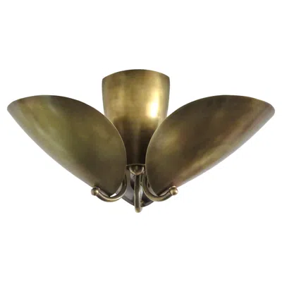 Pre-owned Gallery L7 Handcrafted 'georgia' Flush Mount Ceiling Light By  In Brown
