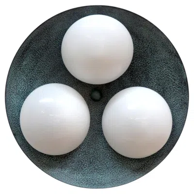 Pre-owned Gallery L7 Handcrafted Trinova Outdoor Flush Mount Light By  In Black