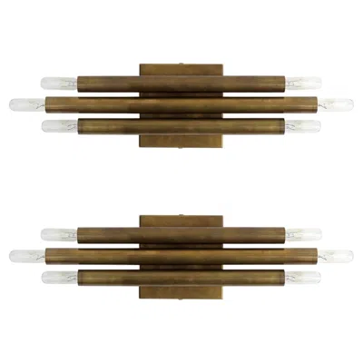 Pre-owned Gallery L7 Handcrafted Trinus Wall Lights By  In Brown