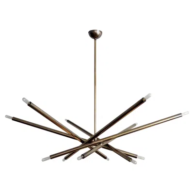 Pre-owned Gallery L7 Large Aged Brass Spiral-60 Chandelier By  In Black
