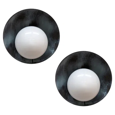 Pre-owned Gallery L7 Outdoor Concha Wall Lights By  In Black