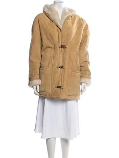 Pre-owned Gallery Leather Coat In Neutrals