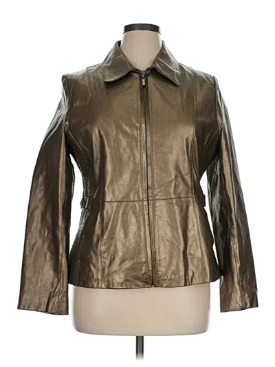 Pre-owned Gallery Leather Jacket In Gold