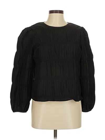 Pre-owned Gallery Long Sleeve Blouse In Black