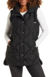 Gallery Quilted Hooded Puffer Vest In Black
