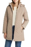 Gallery Quilted Jacket With Removable Hood In Brown