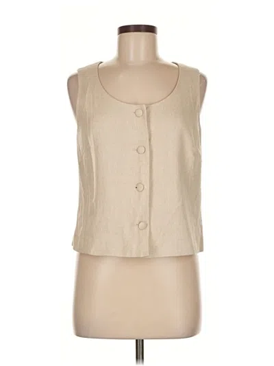 Pre-owned Gallery Sleeveless Blouse In White