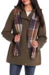 Gallery Water Resistant Insulated Stadium Coat With Removable Hood In Multi