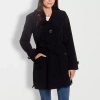 Gallery Womens Belted Midweight Trench Coat In Black
