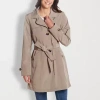 Gallery Womens Belted Midweight Trench Coat In Brown
