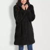 Gallery Womens Faux Fur Heavyweight Topcoat Coat In Black