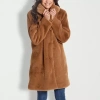 Gallery Womens Faux Fur Midweight Coat In Brown