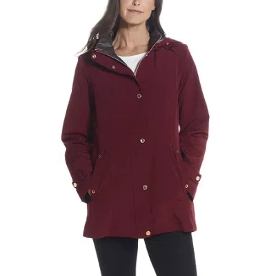 Gallery Womens Hooded Midweight Raincoat In Red