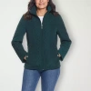 Gallery Quilted Stand Collar Jacket In Green