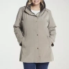 Gallery Womens Plus Midweight Raincoat In Brown