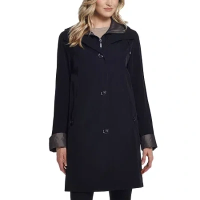 Gallery Womens Water Resistant Midweight Raincoat In Black