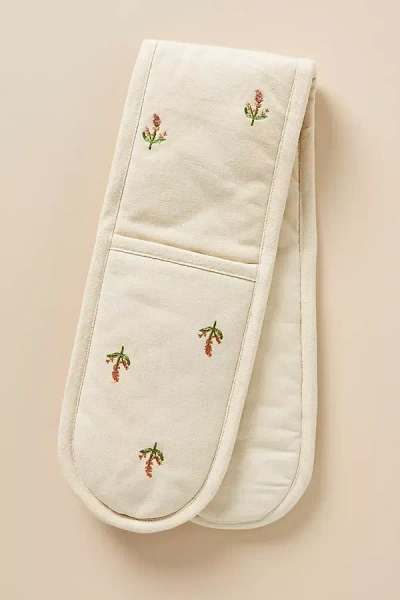 Galley & Fen Flora Double Oven Mitt In Neutral