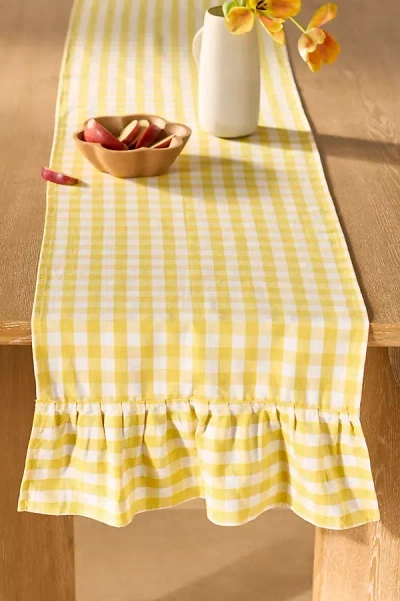 Galley & Fen Ruffled Gingham Table Runner