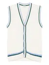 Gallia Button Sweater Vest In White