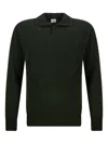 Gallia Buttoned Collared Knitted Polo Shirt In Green