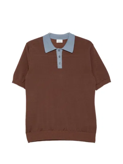 Gallia Buttoned Short-sleeve Polo Shirt In Brown