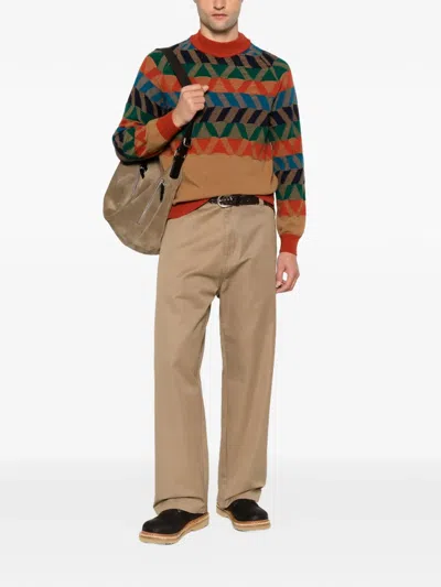 Gallia Franz Geometric-pattern High-neck Sweater In Multi