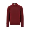 Gallia Knit Erino Wool Sweater With Collar In Red