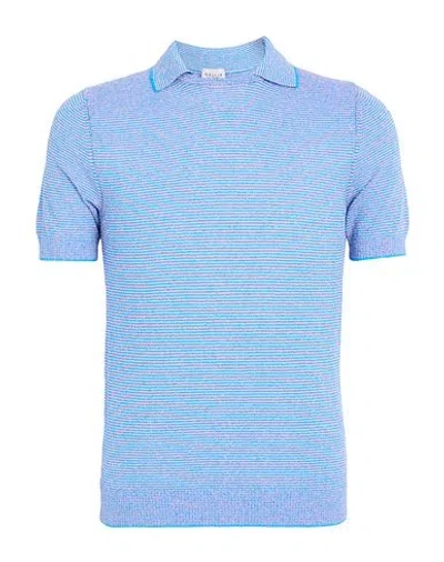 Gallia Man Sweater Azure Size 36 Cotton, Polyamide In Blue