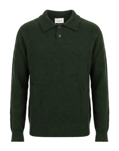 Gallia Man Sweater Dark Green Size 40 Merino Wool, Polyamide