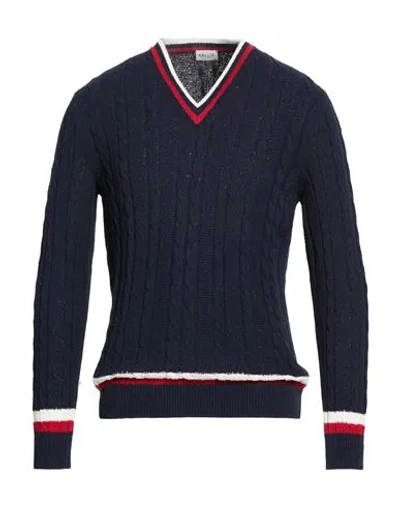 Gallia Man Sweater Navy Size 40 Cotton, Polyamide In Blue