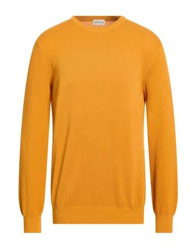 Gallia Man Sweater Orange Size 44 Cotton