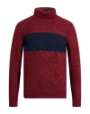 Gallia Man Turtleneck Burgundy Size 38 Alpaca Wool, Viscose, Polyamide, Merino Wool In Red