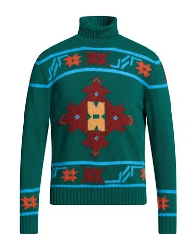 Gallia Man Turtleneck Emerald Green Size 36 Merino Wool, Alpaca Wool, Polyamide