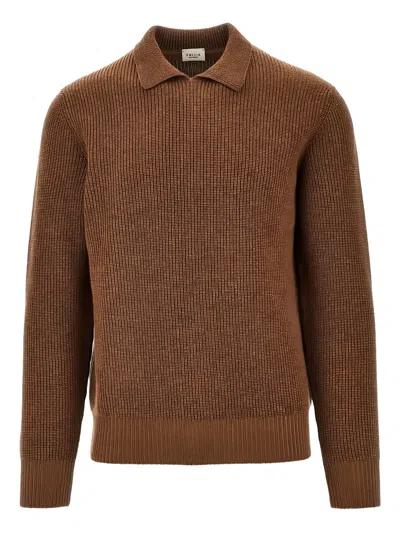 Gallia Ribbed Sweater In Brown