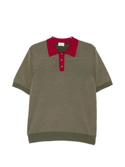 Gallia Short-sleeve Buttoned Polo Shirt In Green