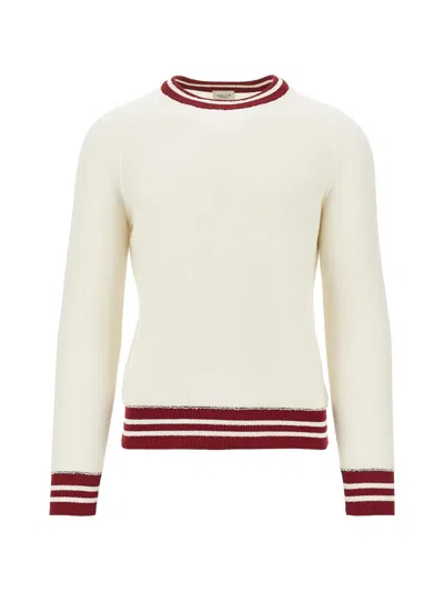 Gallia Striped-trim Sweater In Neutral