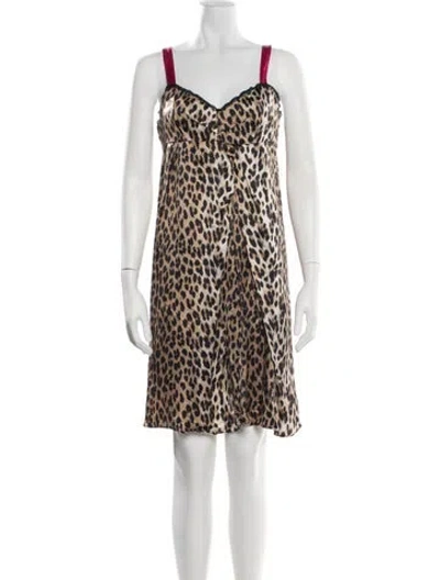 Pre-owned Galliano Animal Print Nightgown In Neutrals