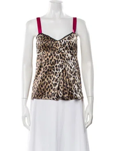 Pre-owned Galliano Animal Print V-neck Top