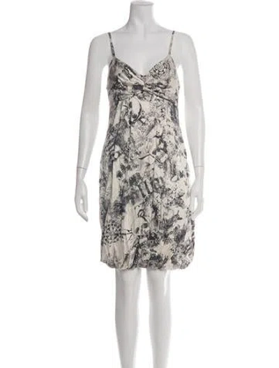 Pre-owned Galliano Graphic Print Mini Dress In Multicolor