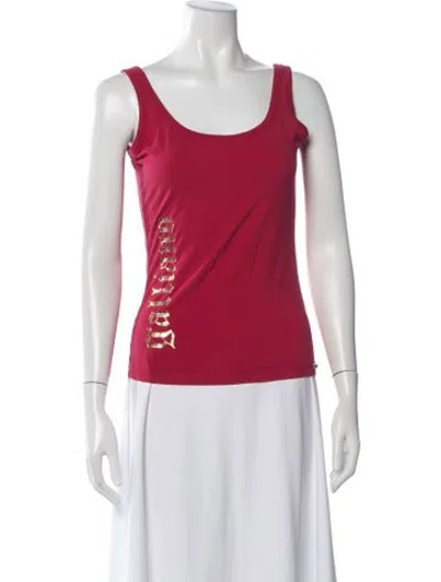 Pre-owned Galliano Graphic Print Scoop Neck Top In Red
