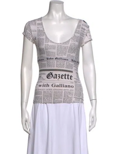 Pre-owned Galliano Graphic Print Scoop Neck T-shirt In Multicolor