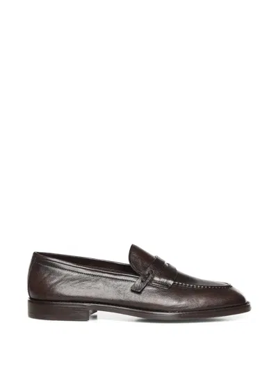 Galliano Leather Loafers In Brown