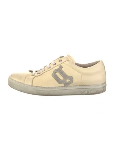 Pre-owned Galliano Leather Sneakers In Neutral