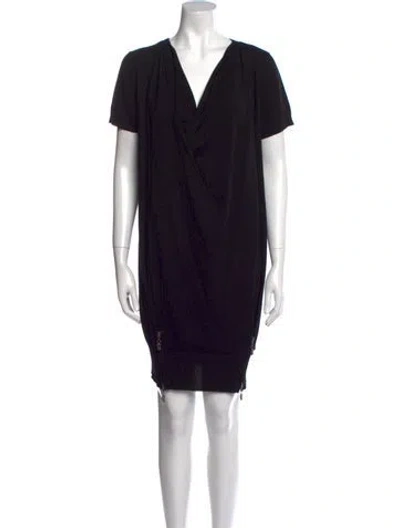 Pre-owned Galliano Merino Wool V-neck Sweater In Black