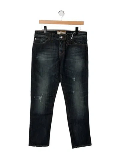 Pre-owned Galliano Mid-rise Straight Leg Jeans W/ Tags In Black